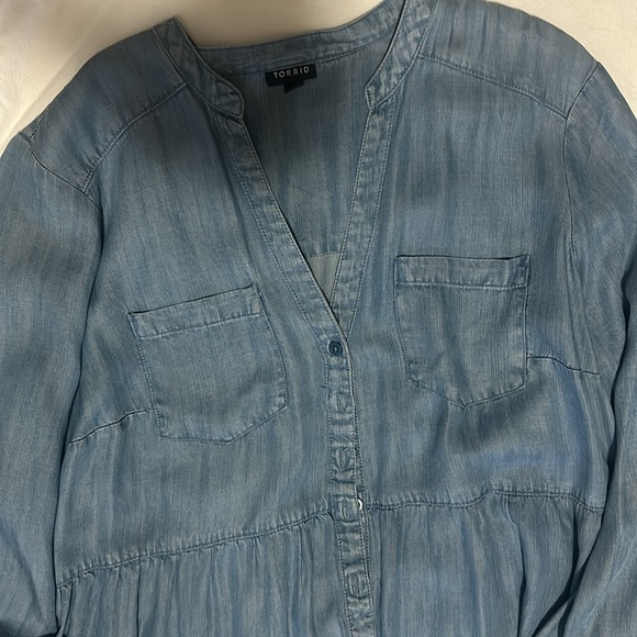 Torrid Chambray Babydoll Top - Picture 7 of 10